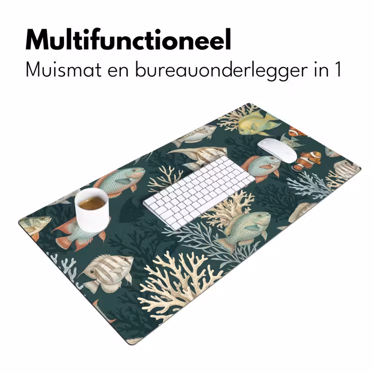 Vis - Koraal - Onderwater - Illustratie Muismat XXL klein -sfeer4
