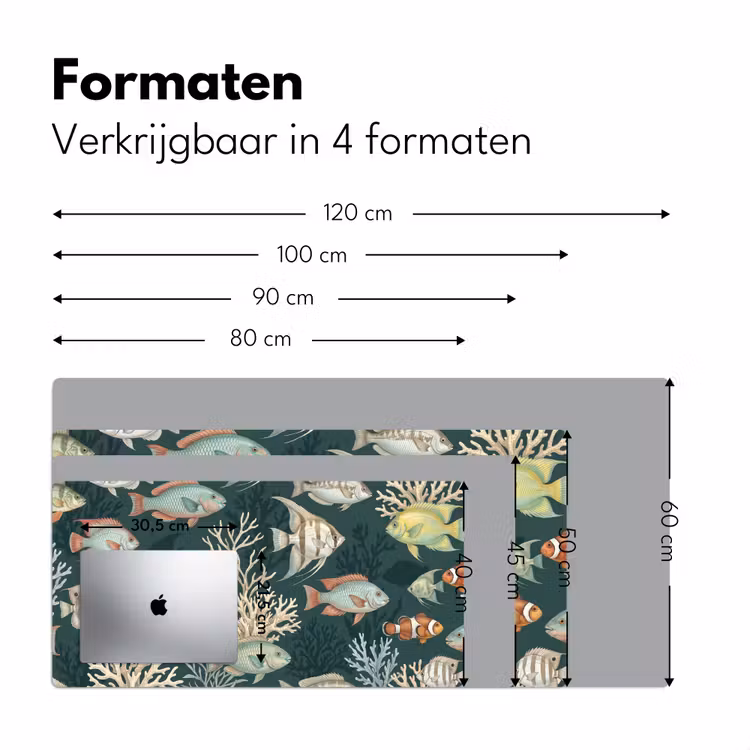 Vis - Koraal - Onderwater - Illustratie Muismat XXL klein -sfeer5