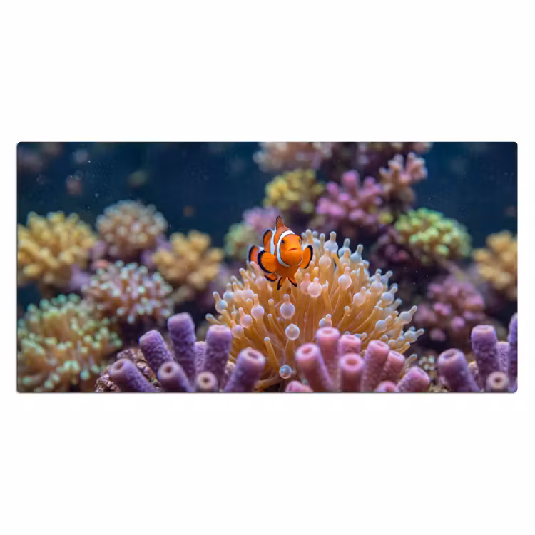 Vis - Koraal - Onderwater - Oranje - Dieren Muismat XXL klein -3d_leeg