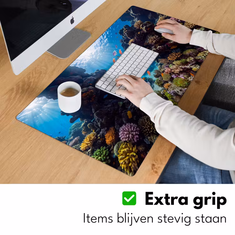 Vis - Koraalrif - Onderwater - Levendig - Blauw Muismat XXL klein -sfeer3