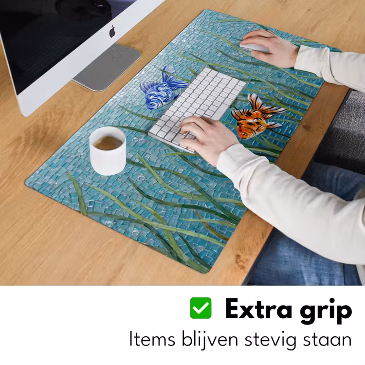 Vis - Mozaïek - Onderwater - Kleurrijk - Dieren Muismat XXL klein -sfeer3