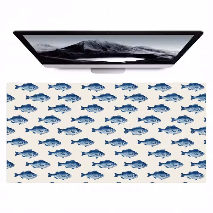 Vis - Patroon - Blauw Muismat XXL klein 681 -zzz3d