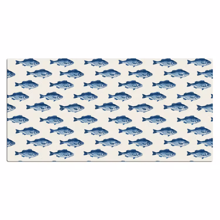 Vis - Patroon - Blauw Muismat XXL klein 681 -3d_leeg
