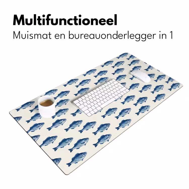 Vis - Patroon - Blauw Muismat XXL klein 681 -sfeer4