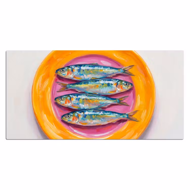 Vis - Vier - Eten - Modern - Kleurrijk Muismat XXL klein -3d_leeg