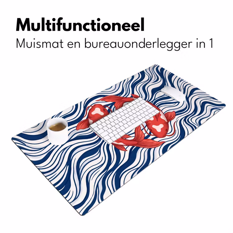 Vis - Water - Natuur - Illustratie - Rood Muismat XXL klein -sfeer4