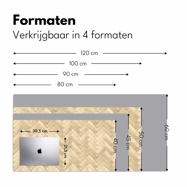 Visgraat - Tegel - Zand Muismat XXL klein 681 -sfeer5
