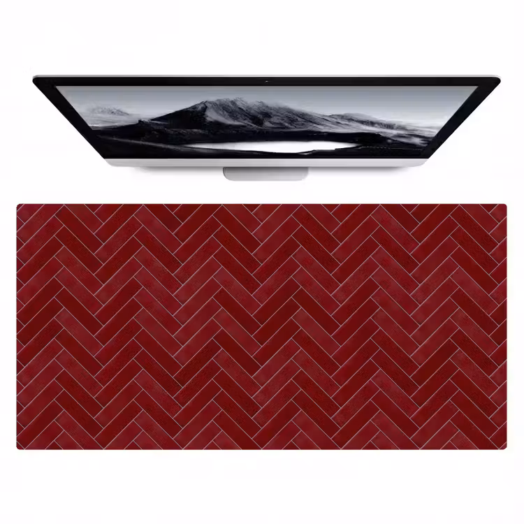 Visgraat - Wandtegel - Bordeaux - Rood Muismat XXL klein 681 -zzz3d