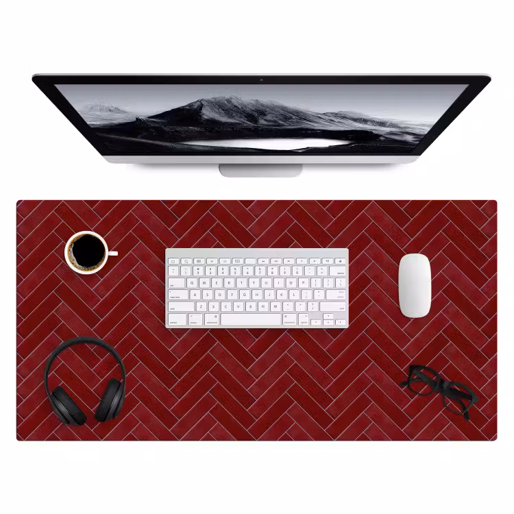 Visgraat - Wandtegel - Bordeaux - Rood Muismat XXL klein 681 -3d
