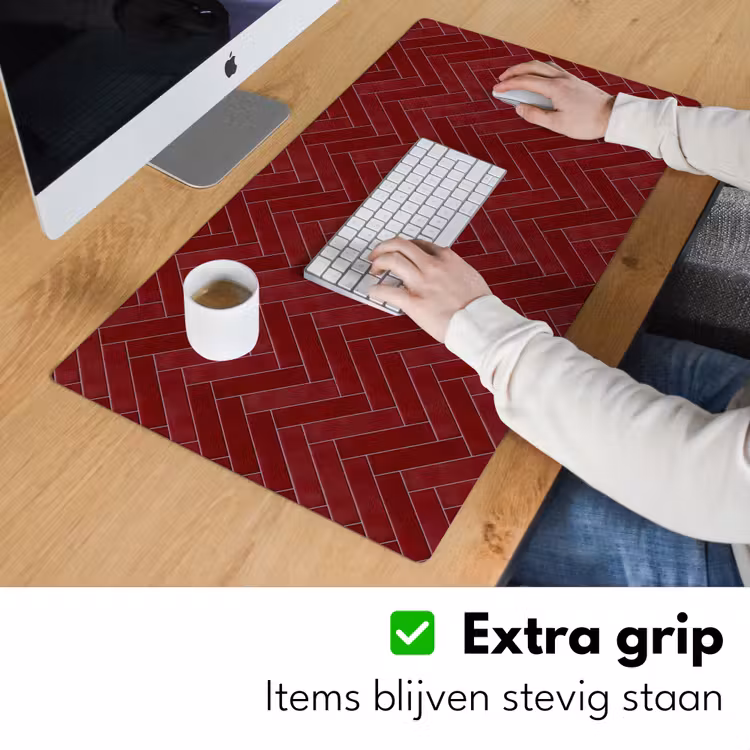 Visgraat - Wandtegel - Bordeaux - Rood Muismat XXL klein 681 -sfeer3