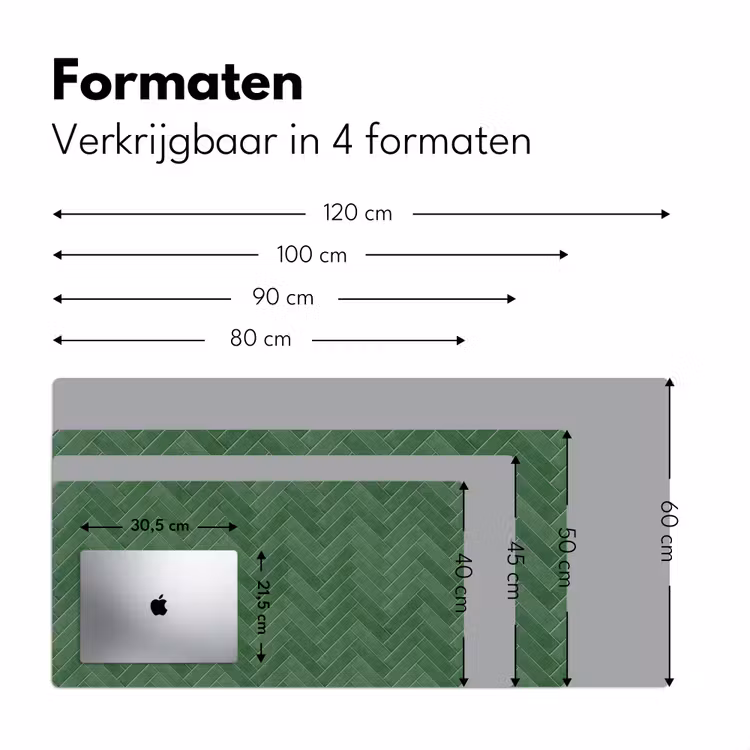 Visgraat - Wandtegel - Bosgroen Muismat XXL klein 681 -sfeer5