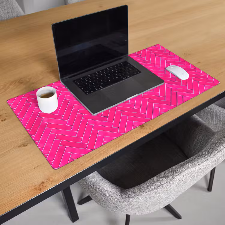 Visgraat - Wandtegel - Fuchsia - Roze Muismat XXL klein 681 -sfeer1