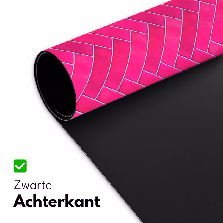 Visgraat - Wandtegel - Fuchsia - Roze Muismat XXL klein 681 -sfeer2