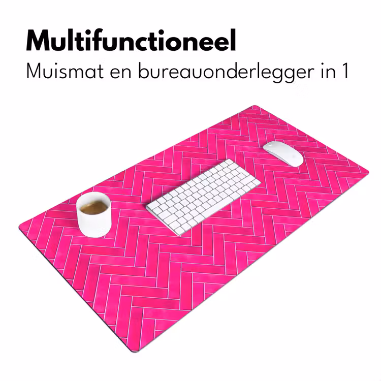 Visgraat - Wandtegel - Fuchsia - Roze Muismat XXL klein 681 -sfeer4