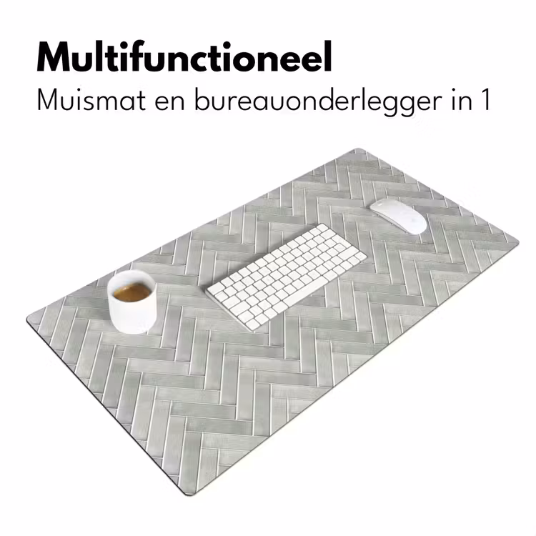 Visgraat - Wandtegel - Grijs Muismat XXL klein 681 -sfeer4
