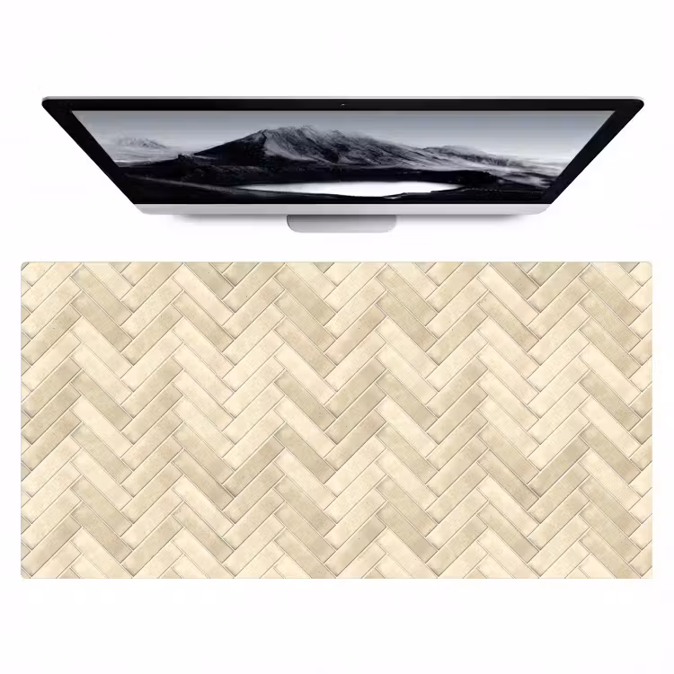Visgraat - Wandtegel - Licht Beige Muismat XXL klein 681 -zzz3d