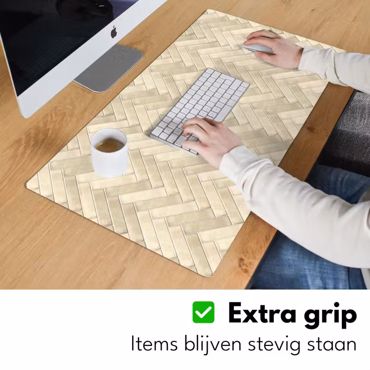 Visgraat - Wandtegel - Licht Beige Muismat XXL klein 681 -sfeer3