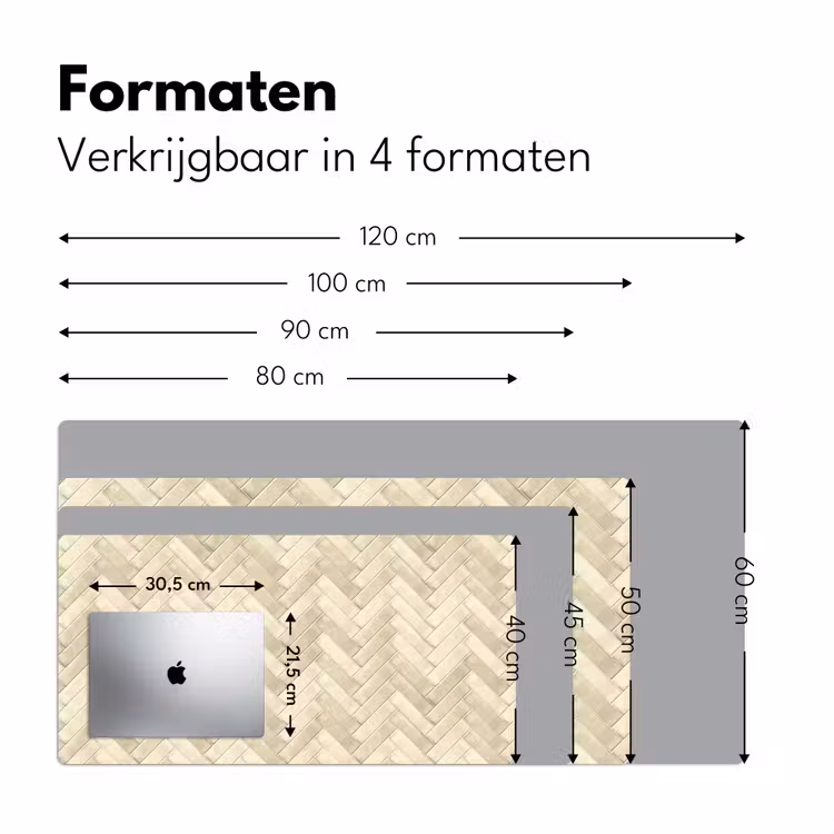 Visgraat - Wandtegel - Licht Beige Muismat XXL klein 681 -sfeer5