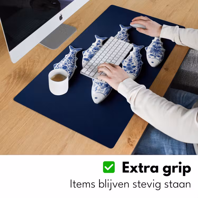 Vissen - Delfts - Blauw - Keramiek Muismat XXL klein -sfeer3