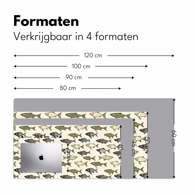 Vissen - Klassiek - Groen Muismat XXL klein 681 -sfeer5