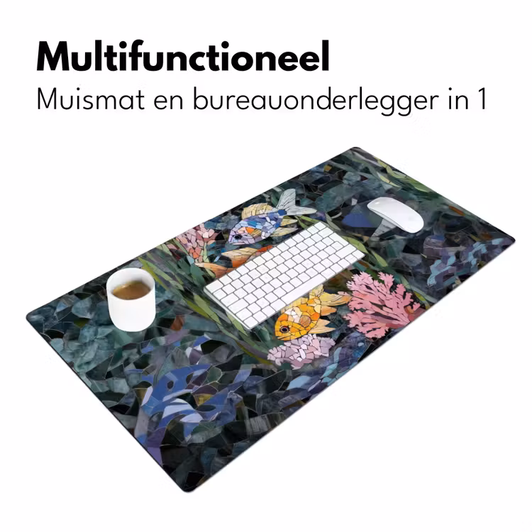 Vissen - Koraal - Zee - Mozaïek Muismat XXL klein -sfeer4