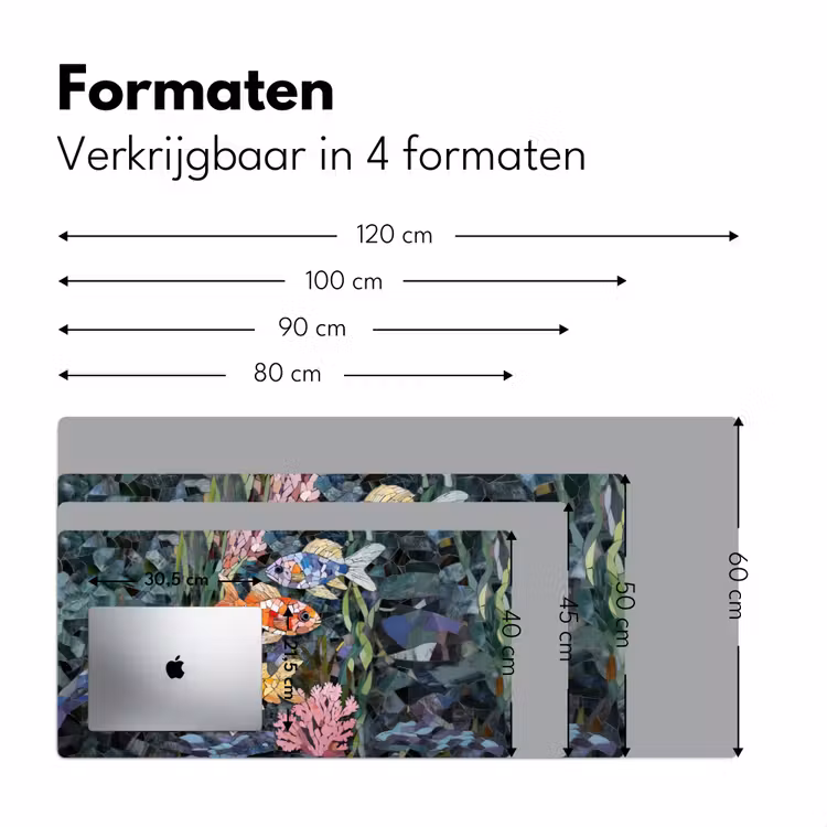 Vissen - Koraal - Zee - Mozaïek Muismat XXL klein -sfeer5