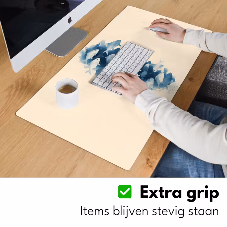 Vissen - Minimalistisch - Blauw Muismat XXL klein -sfeer3