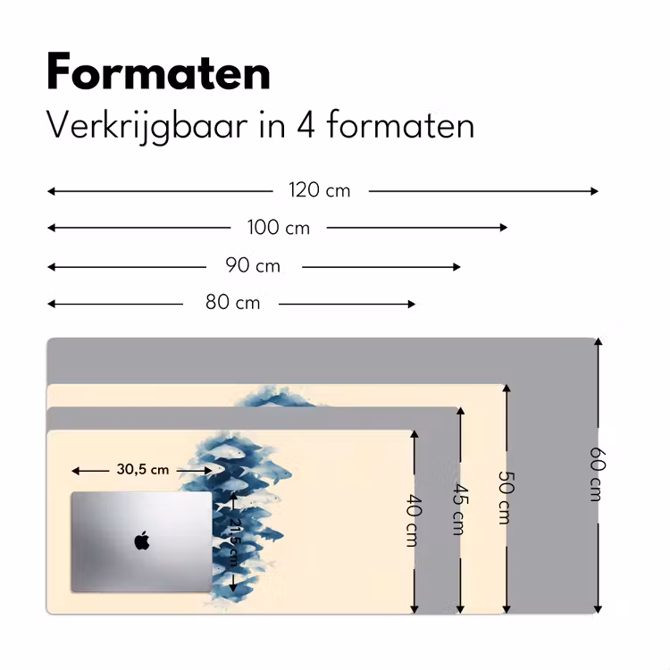 Vissen - Minimalistisch - Blauw Muismat XXL klein -sfeer5