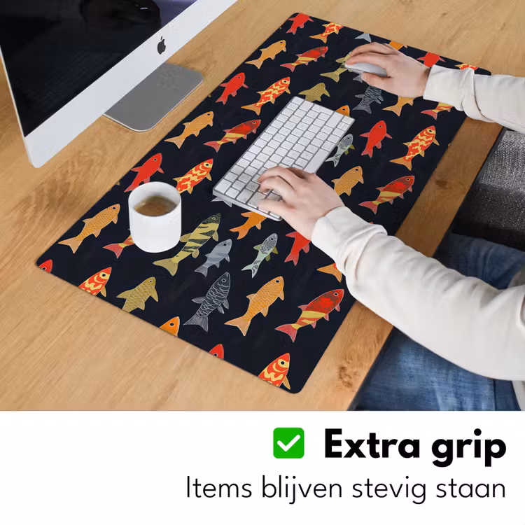 Vissen - Patroon - Kleurrijk Muismat XXL klein 681 -sfeer3