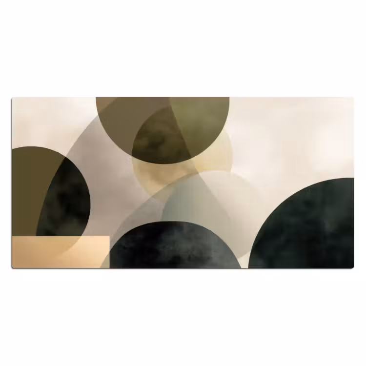 Vlakken - Abstract - Beige - Cirkels Muismat XXL klein -3d_leeg
