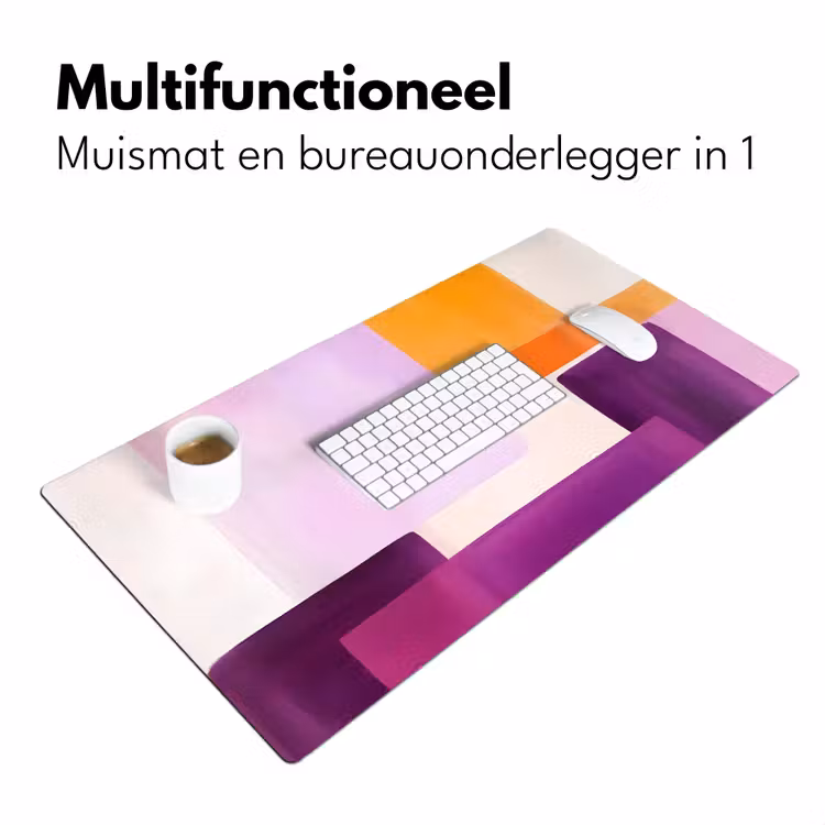 Vlakken - Abstract - Rechthoekig - Oranje Muismat XXL klein -sfeer4