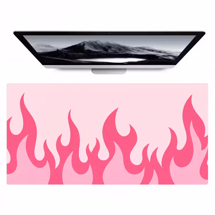 Vlammen - Patroon - Abstract - Modern - Roze Muismat XXL klein -zzz3d