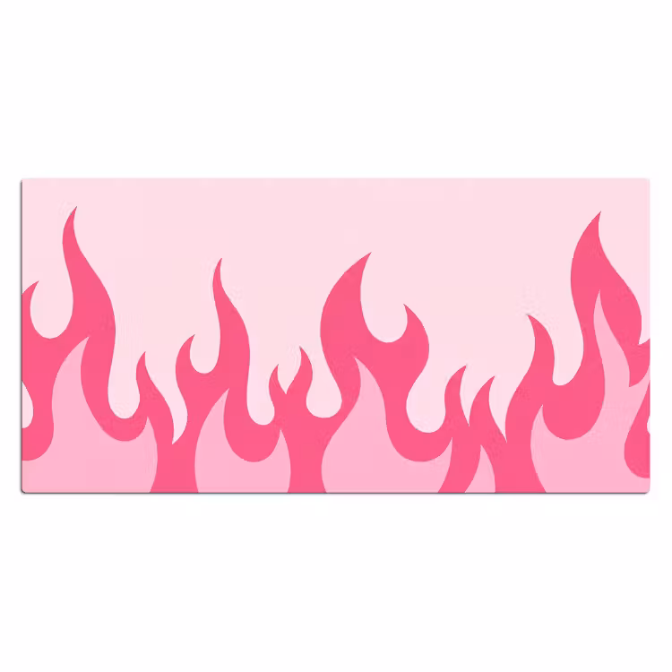 Vlammen - Patroon - Abstract - Modern - Roze Muismat XXL klein -3d_leeg