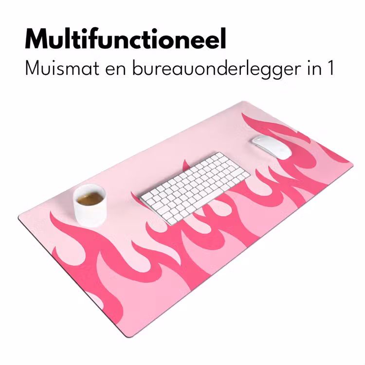 Vlammen - Patroon - Abstract - Modern - Roze Muismat XXL klein -sfeer4