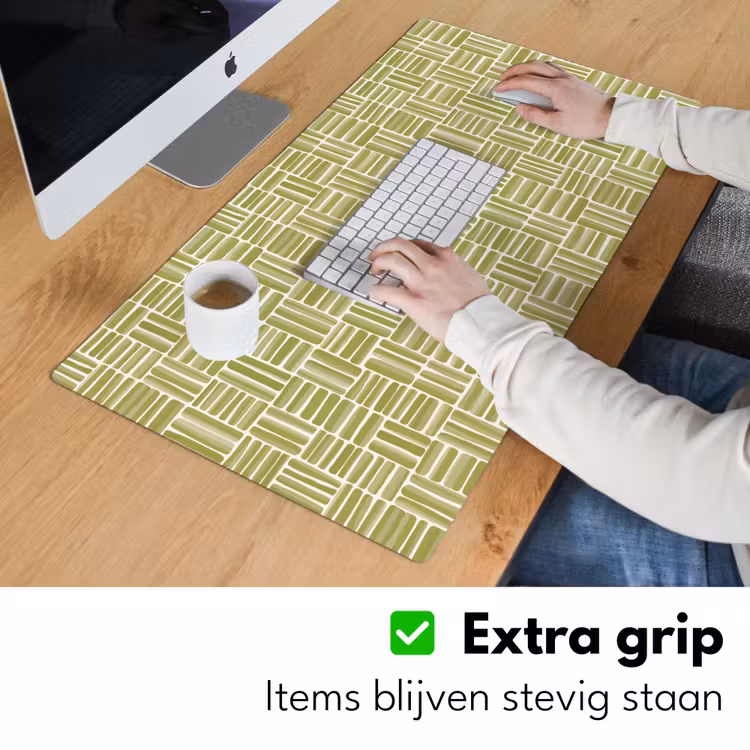 Vlecht - Patroon - Groen Muismat XXL klein 681 -sfeer3