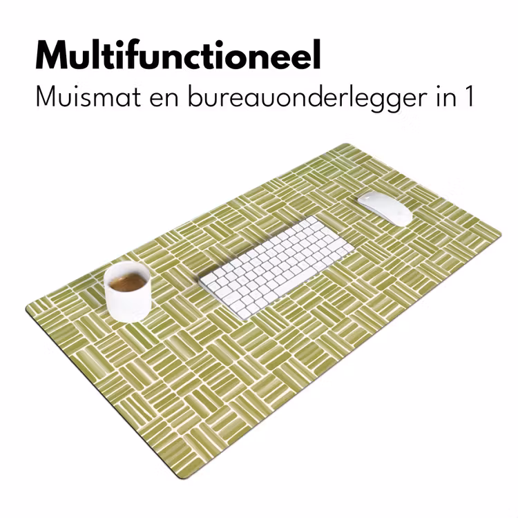 Vlecht - Patroon - Groen Muismat XXL klein 681 -sfeer4