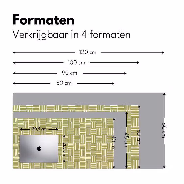 Vlecht - Patroon - Groen Muismat XXL klein 681 -sfeer5