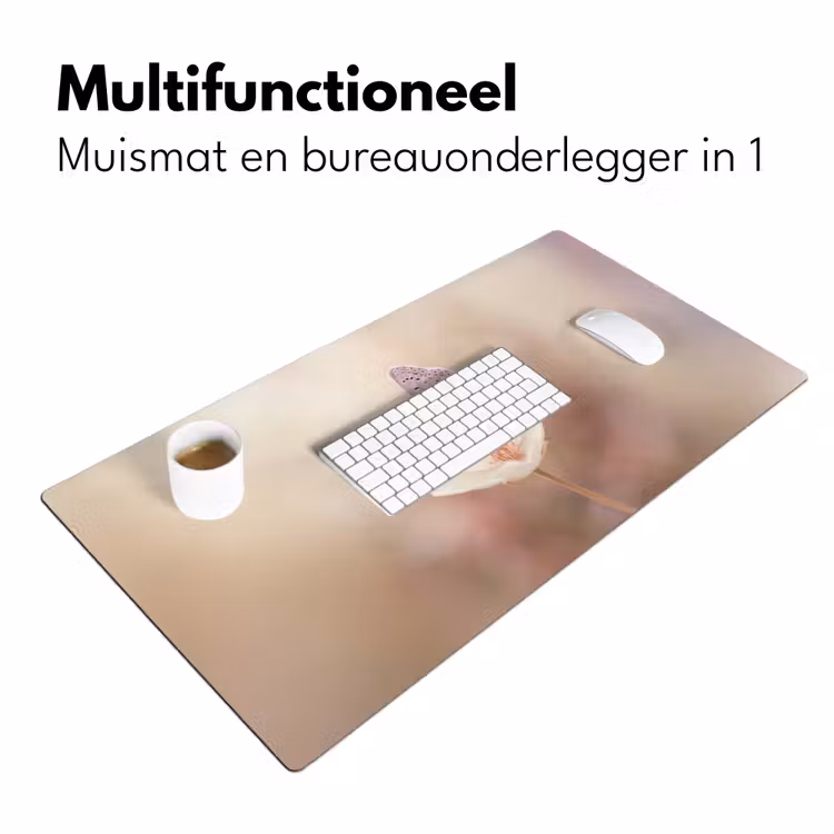 Vlinder - Bloem - Blauw Muismat XXL klein -sfeer4
