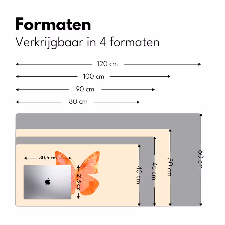 Vlinder - Minimalistisch - Roze Muismat XXL klein -sfeer5