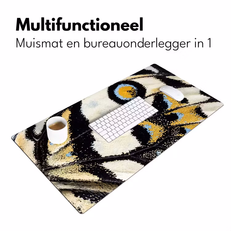 Vlinder - Vleugel - Geel Muismat XXL klein -sfeer4