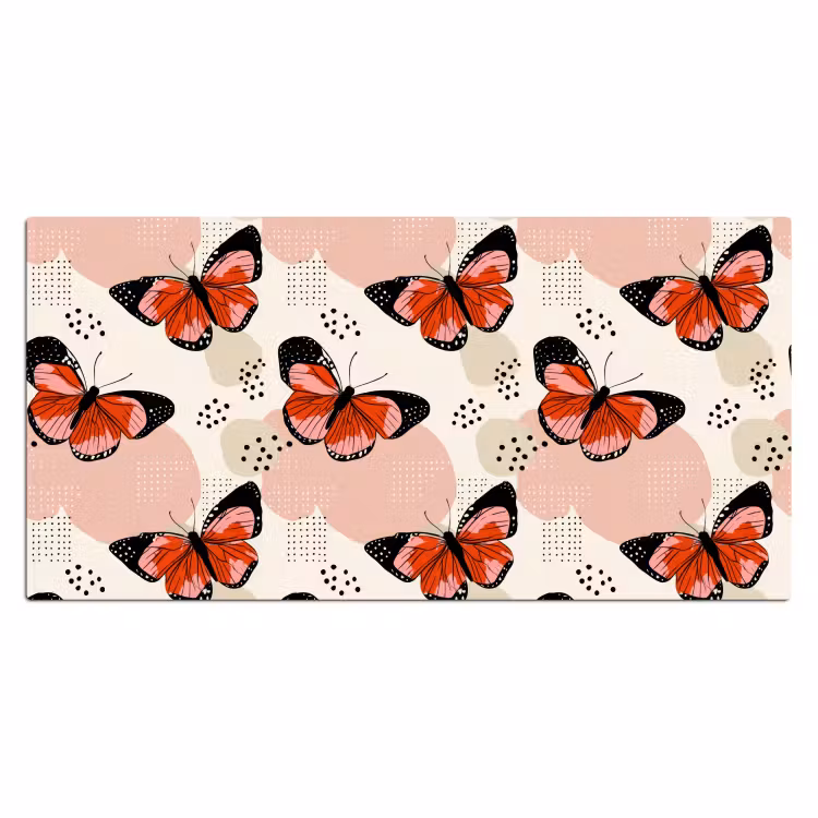Vlinders - Retro - Kleurrijk Muismat XXL klein 681 -3d_leeg
