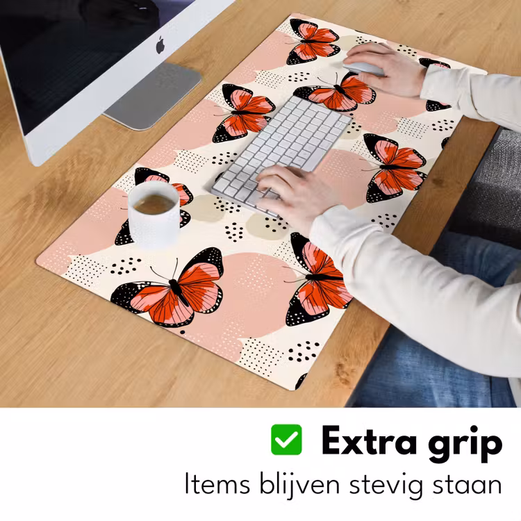 Vlinders - Retro - Kleurrijk Muismat XXL klein 681 -sfeer3