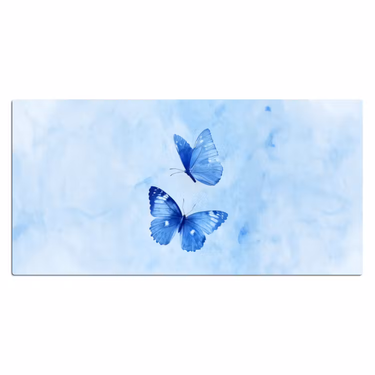 Vlinders - Sierlijk - Blauw Muismat XXL klein -3d_leeg