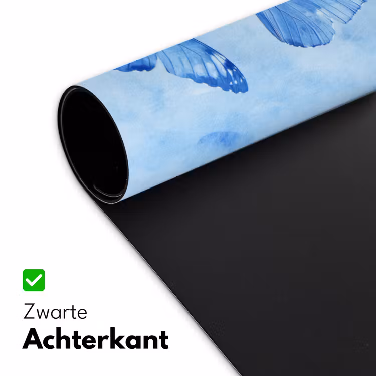 Vlinders - Sierlijk - Blauw Muismat XXL klein -sfeer2