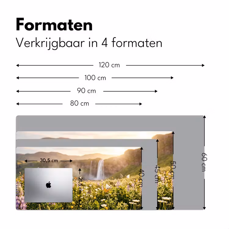 Vlinders - Waterval - Bloemenveld Muismat XXL klein -sfeer5