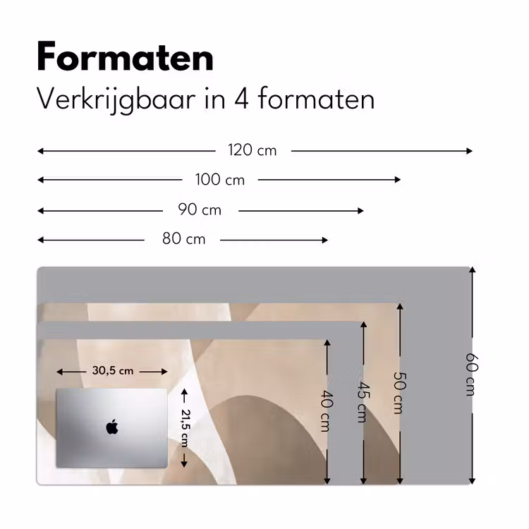 Vloeiende vlakken - Harmonieus - Golvend Muismat XXL klein -sfeer5