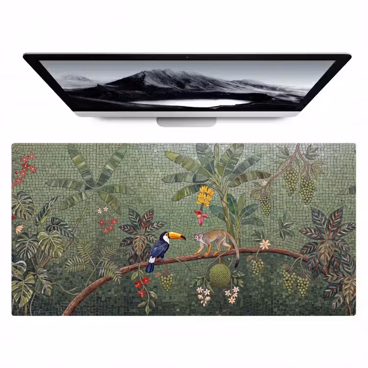 Vogel - Dier - Jungle - Mozaïek - Natuur Muismat XXL klein -zzz3d