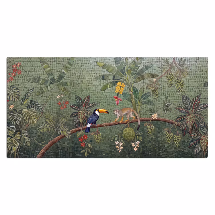 Vogel - Dier - Jungle - Mozaïek - Natuur Muismat XXL klein -3d_leeg