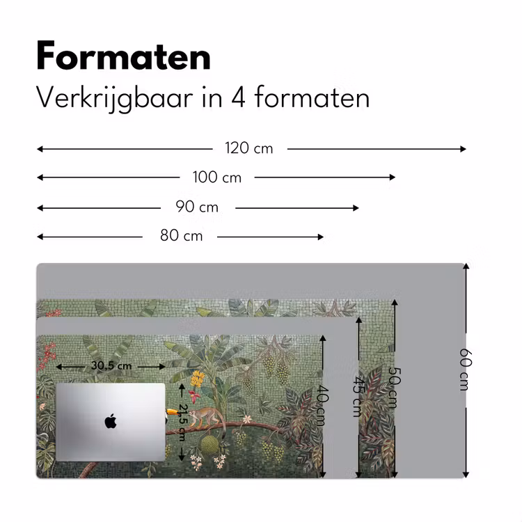 Vogel - Dier - Jungle - Mozaïek - Natuur Muismat XXL klein -sfeer5