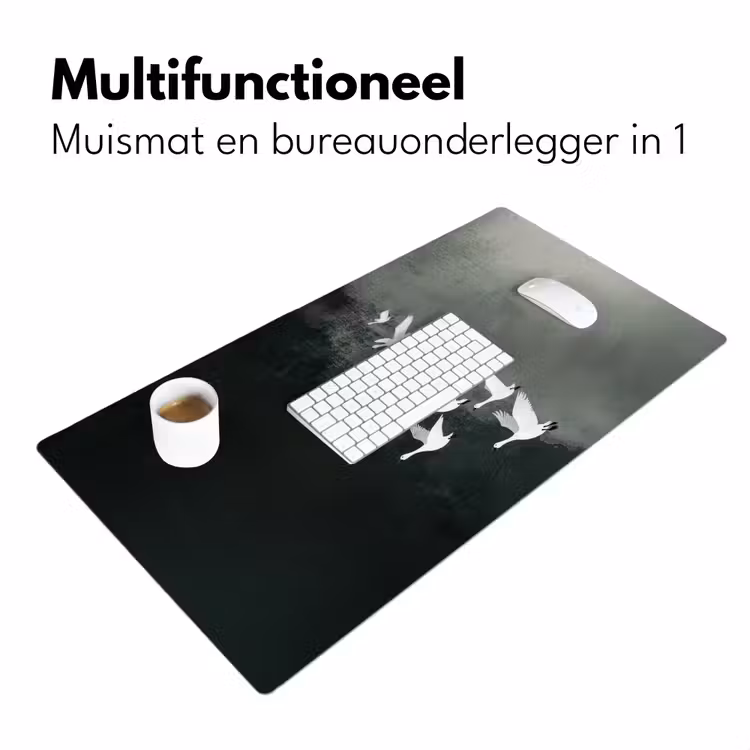 Vogel - Japandi - Groen Muismat XXL klein -sfeer4